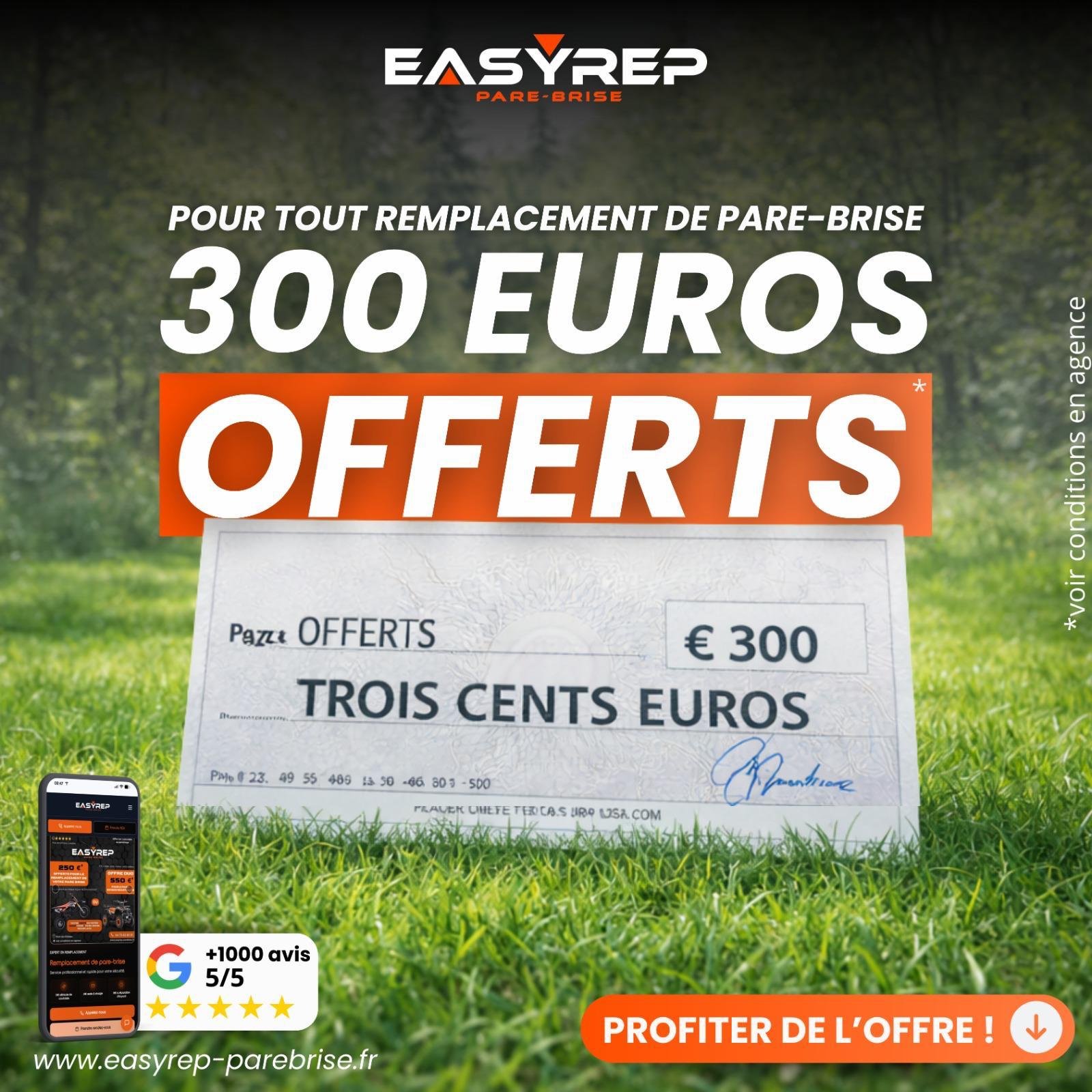 Pare-brise endommagé nécessitant réparation