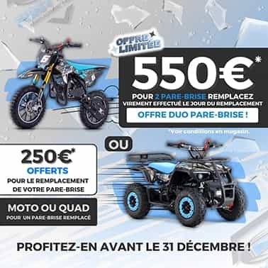 Pare-brise endommagé nécessitant réparation